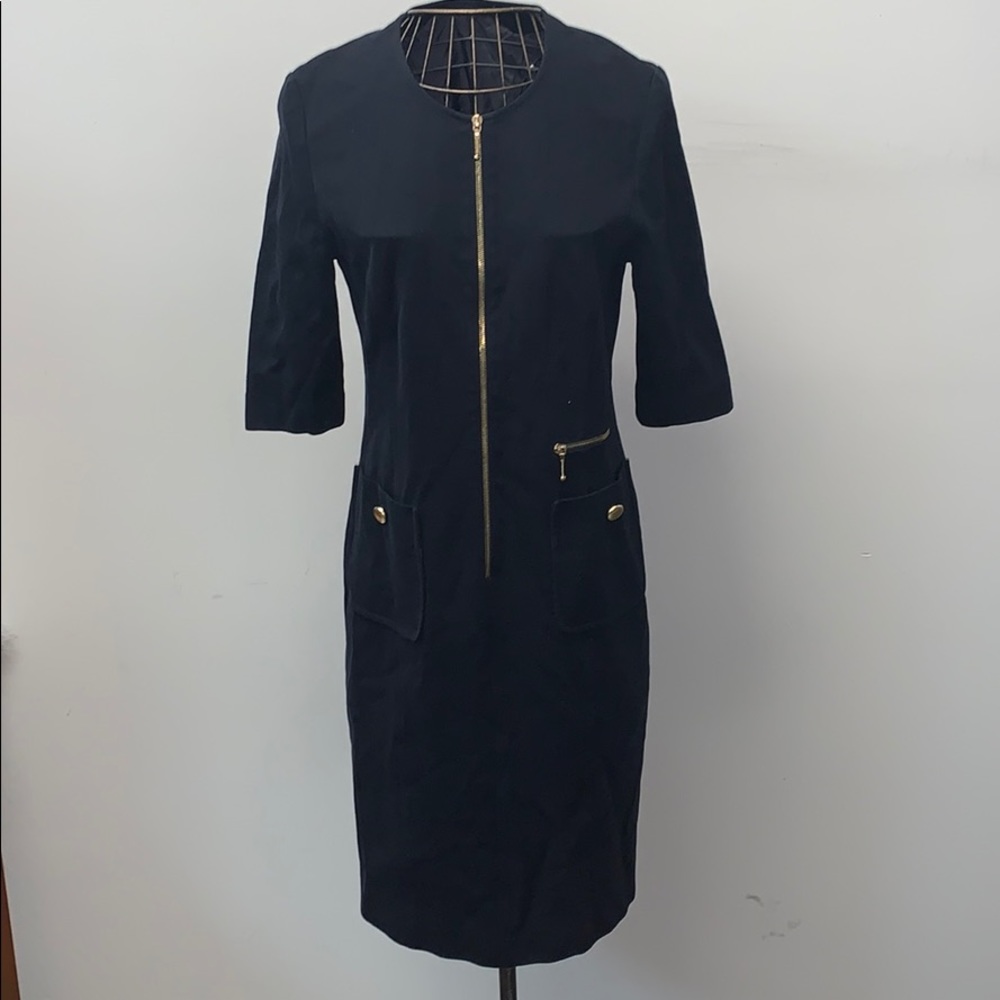 Half Sleeve Zip Up Dress